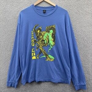 Brain Dead Shirt Mens Large Blue Long Sleeve Shang-Chi Graphic Streetwear Marvel